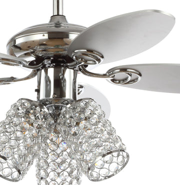 Kris 42" Crystal LED Ceiling Fan With Remote - JONATHAN Y